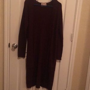 Forever 21 Long/Cozy Maroon Cardigan